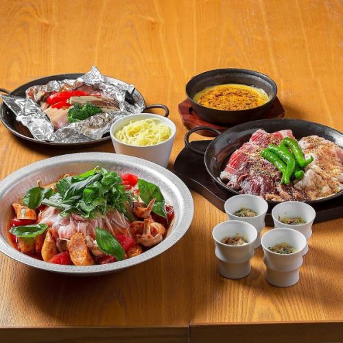 【標準烤肉】烤肉、帶骨法蘭克、什錦飯、松木冰沙等。