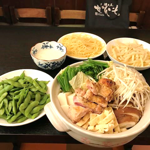 溫熱的雞肉火鍋套餐<共4種>最後是美味的湯義大利麵♪ 1740日元