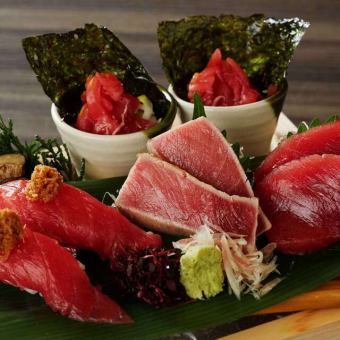 【鮪と寿司コース】マグロ&寿司＆炭火焼鳥など全品食べ放題【3時間飲み放題付/50品/4000円】 