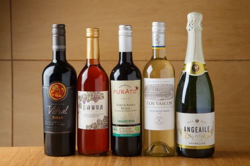 We have a wide selection of wines at all times.