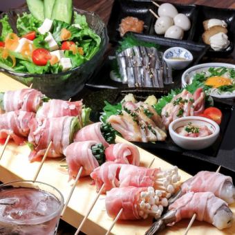 [Most popular!] Vegetable skewers, chicken sashimi, and yakitori♪ Includes 2 hours of all-you-can-drink [Kurukuru~Enjoy Course~] 4500 yen → 3500 yen