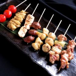 Charcoal-grilled Satsuma chicken yakitori