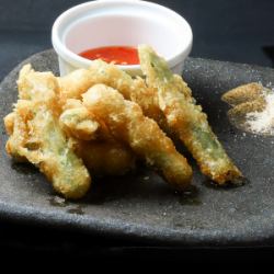 beer fried asparagus