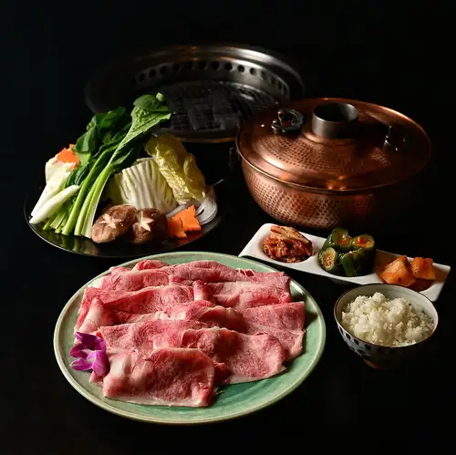 Selected Japanese Black Wagyu Beef Sukiyaki & Agu Pork Shabu-Shabu