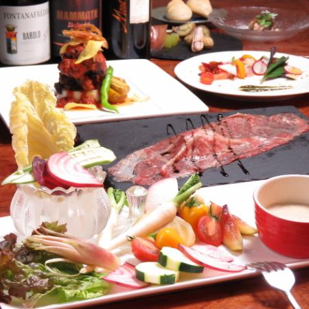 [A little luxurious lunch] 5 dishes including bagna cauda, meat sushi, pasta or risotto for 2,000 yen (tax included)