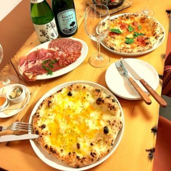 ◆+2500 yen dinner course for your favorite pizza