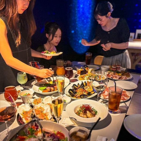 【様々なシーンでご利用可能】落ち着いた雰囲気ながらも、皆さんと楽しく食べて飲んでワイワイできる空間です♪人数にあわせて各種宴会や女子会、イベントパーティーや懇親会にも★予約なしでのご来店もお待ちしておりますので、いつでも気兼ねなくお立ち寄りください！※現在お電話にてご予約を承っております。