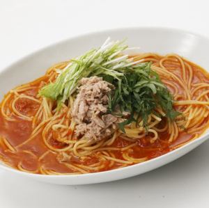 ツナと大葉のトマトソース
