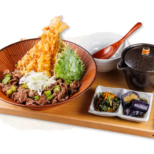 天ぷら&牛タン切落し 天めし定食