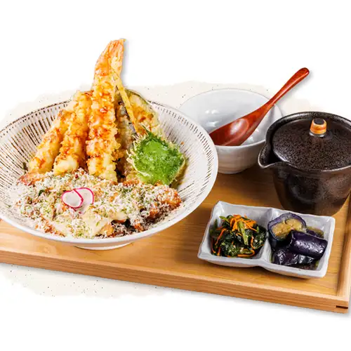 天ぷら&とりチーズ 天めし定食