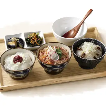 胡麻カンパチ&タイ&たたき2色 3品丼セット