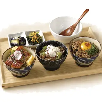和牛すき&牛タン&うな玉3品丼セット