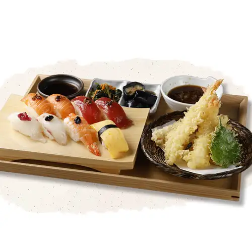 にぎり寿し8カン(並)&天ぷら定食