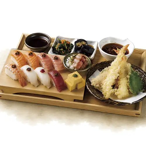 にぎわい寿し&天ぷら定食