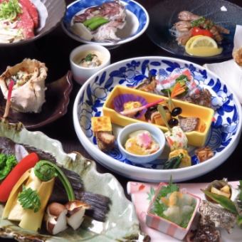 享受時令食材的奢華…春季宴會懷石套餐6,600日圓*+1,650日圓包含120分鐘無限暢飲