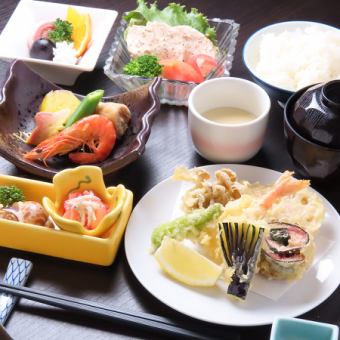 [Tomozen Lunch] ★Reservation only★ Using ingredients from the Setouchi region♪ Tempura set meal☆Abuto 1,480 yen