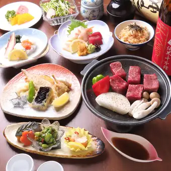 【料理のみ】陶板焼きなど豪華食材を贅沢に味わう…夏の特撰会席コース7700円(税込)