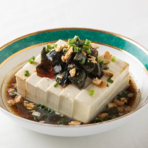 Aemono of pitan and tofu