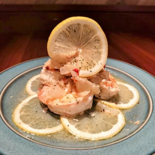 Lemon-flavored garlic shrimp