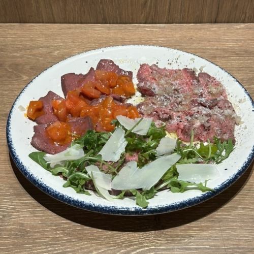 肉のカルパッチョ3種盛り合わせ