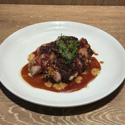 柔らかジューシー豚バラ肉の赤ワイン風味のバルサミコ酢豚