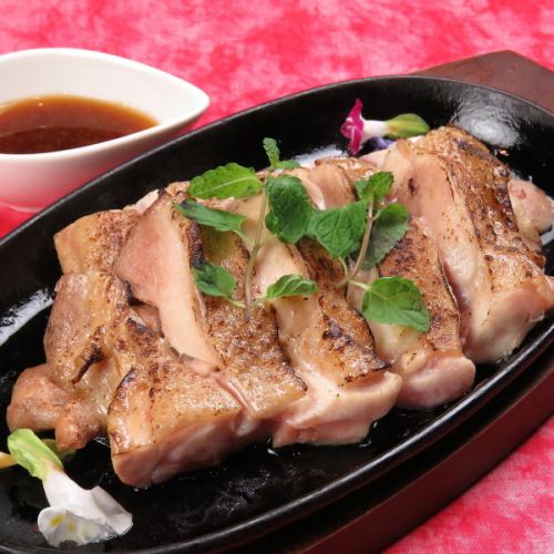 Teppanyaki chicken steak...All-you-can-eat OK♪