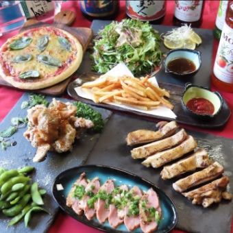 【추천 코스◎】치킨 스테이크 첨부 7품+120분 【음료 무제한】남녀 일률 3000엔