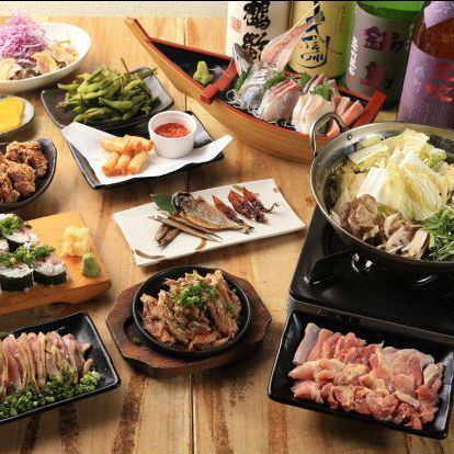 Banquet courses with all-you-can-drink start from 4,000 yen