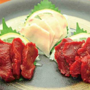 Highly recommended! Assortment of 3 types of horse sashimi