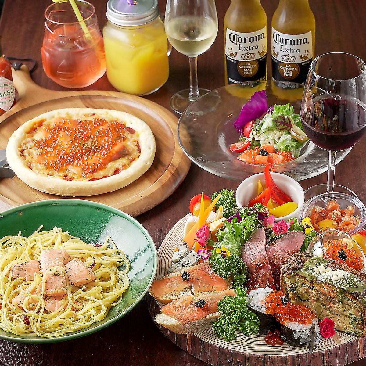 サーモン好きにはたまらない！サーモンを使った創作料理を囲んで女子会や宴会を♪