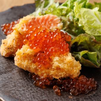 Salmon and salmon roe rare cutlet