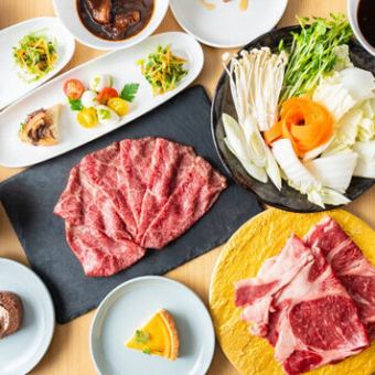 自家製割下で愉しむすき焼きや選べる〆で贅沢に◎特撰黒毛和牛すき焼きフルコース◆7700円(税込)