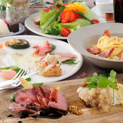 Weekdays only! Luxurious lunch at UWASA Double main dish of select pasta, carefully selected beef steak and grilled fish♪
