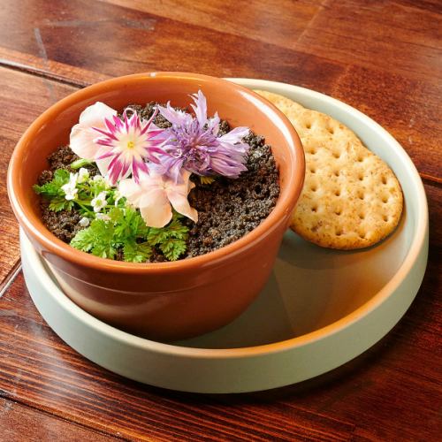 Potato salad over flowers