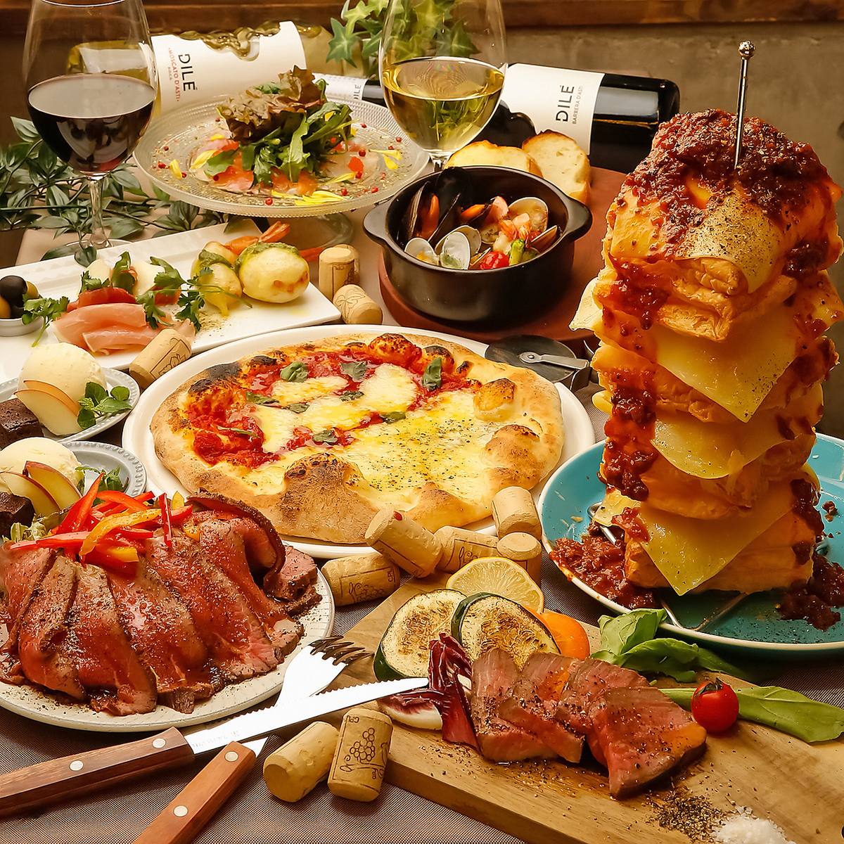 [Italian Course] Includes Wagyu roast beef, pasta, and more! 2-hour all-you-can-drink for 4500 yen.