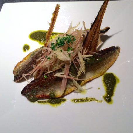 Sautéed sword fish with sauteed smoked marinade