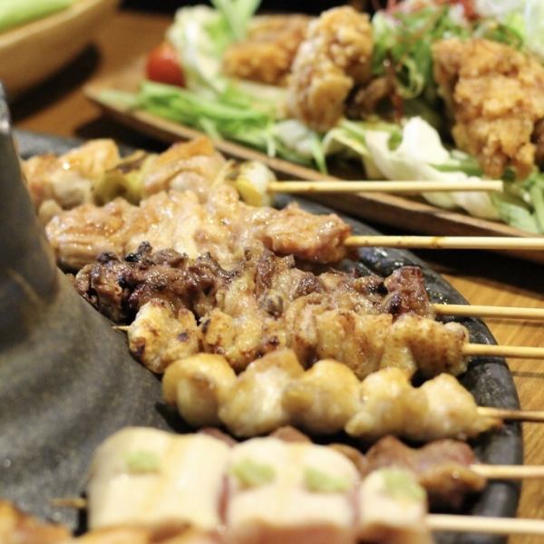 Uses Yametansodori pulled in the morning ◎ Assorted 6 skewers of skewers