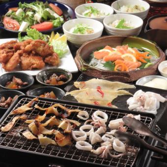 ◆2時間飲み放題付き◆【お手軽宴会コース】イカ焼き・から揚げ…等7品 4500円