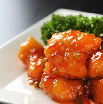 白身魚の甘辛ソース 小/並皿