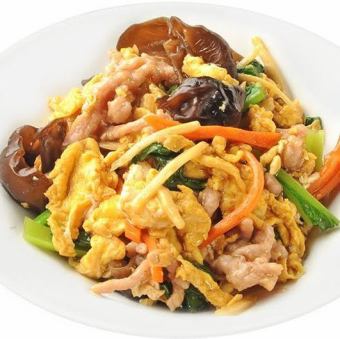 きくらげ、豚肉と玉子炒め