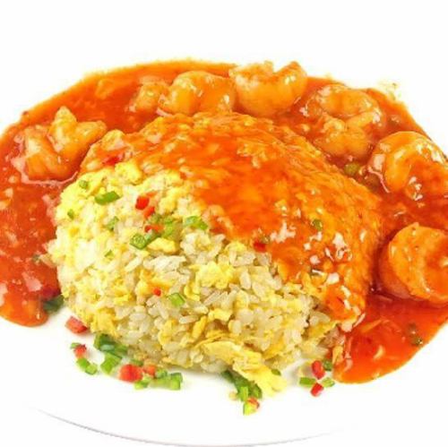 エビチリかけ炒飯