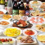 【忘新年会コース】10品＋カレー・ナン・ライスが食べ放題！150分40種類飲み放題☆　5,489円