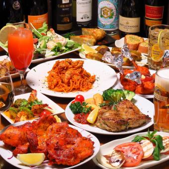 【食べ飲み放題コース】チーズナンも食べ放題!料理もお酒も堪能できる150分飲み放題付 4,939円