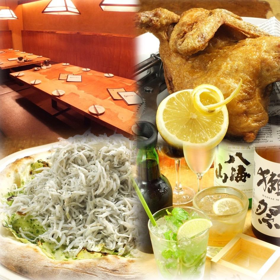 豊洲直送の新鮮なお刺身と超BIGな半身鶏のから揚げはDEN’S必食の逸品！！