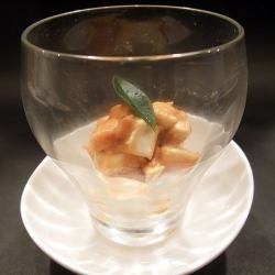 Pickled cream cheese in miso