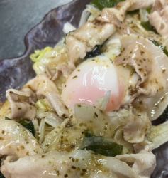 Yamagata pork and soft-boiled egg salad