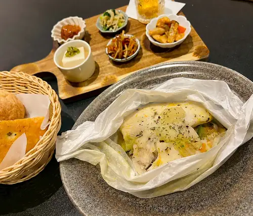 白身魚のパピヨット
