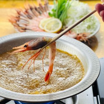 享受蝦子火鍋或牡蠣豬肉和乾香菇火鍋[Takumi]11道菜，包括3小時無限暢飲5,000日元
