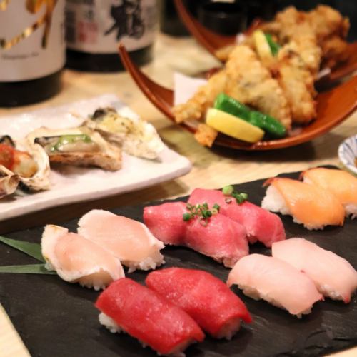 牡蠣もお寿司も食べ放題！全30品食飲放題付3980円