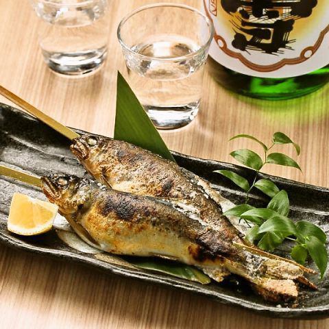 絶品♪「鮎の佐渡塩焼き」